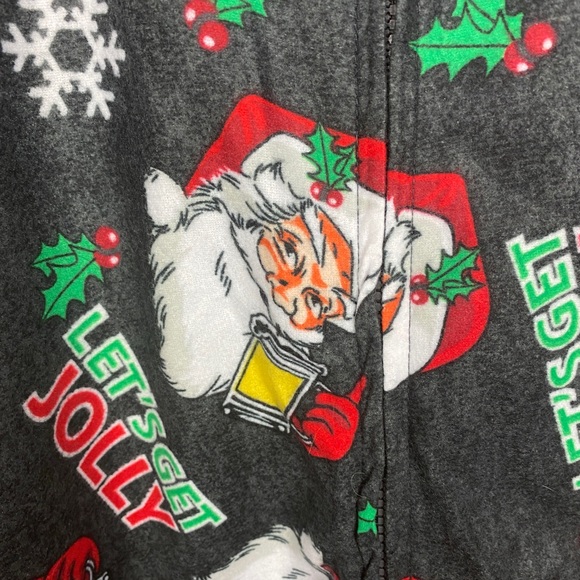 One Piece Santa Drinking Beer Let’s Get Ugly One Piece S/M Unisex - Picture 5 of 6